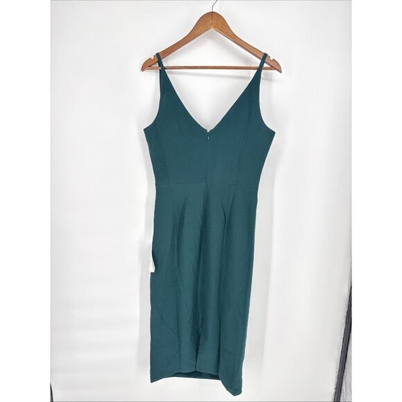 Dress The Population Women’s Size Large Green Anita Crepe Cocktail Midi Dress - Picture 6 of 11